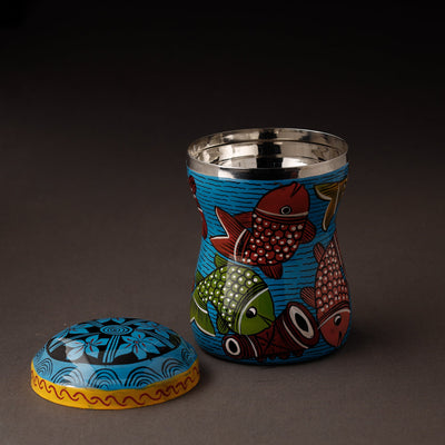 Bengal Patua Handpainted Stainless Steel Multi Utility Container