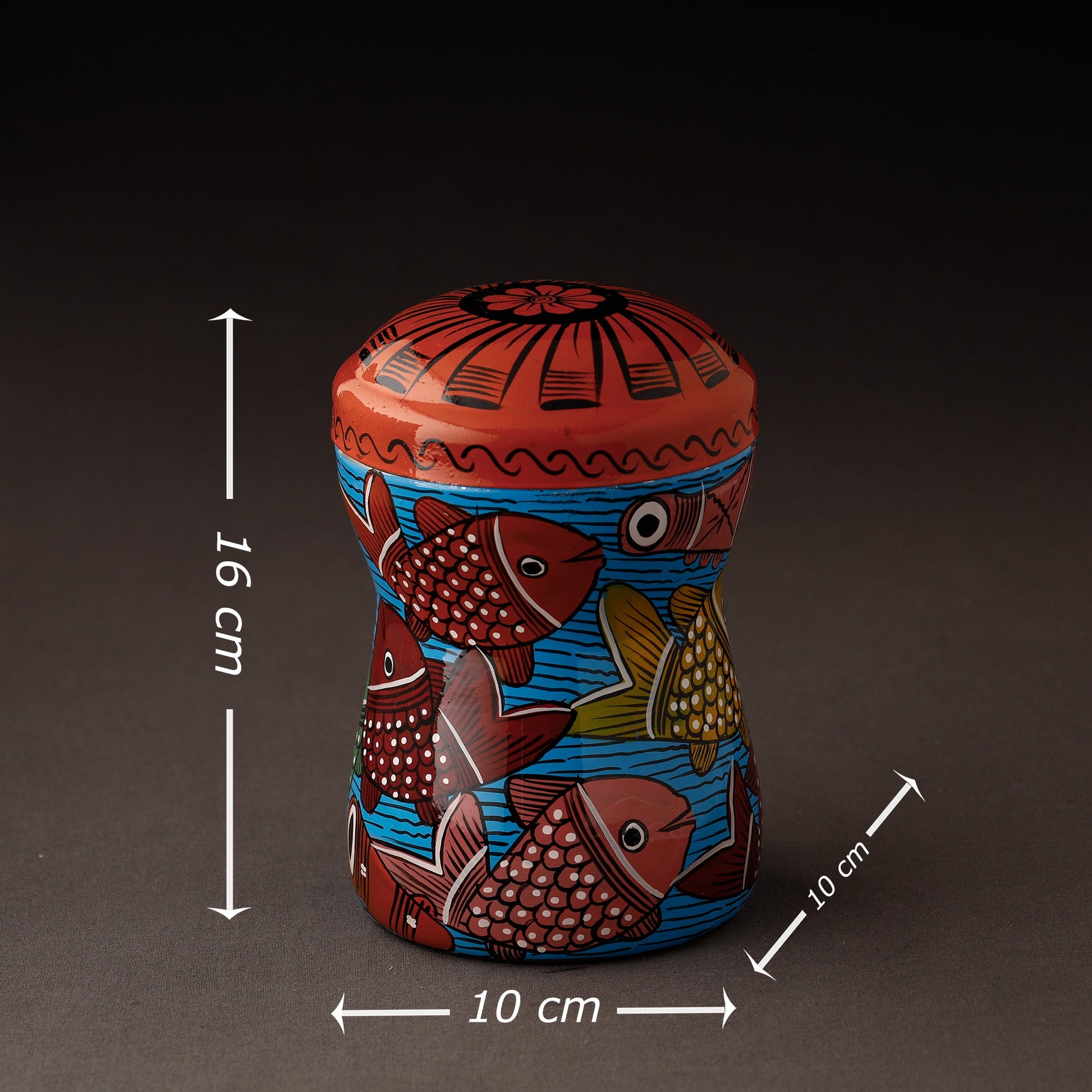 Bengal Patua Handpainted Stainless Steel Multi Utility Container
