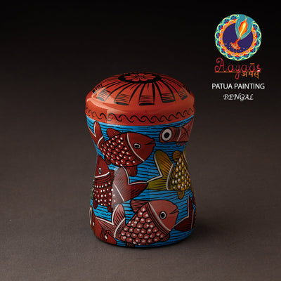 Bengal Patua Handpainted Stainless Steel Multi Utility Container