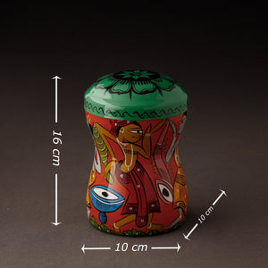 Bengal Patua Handpainted Stainless Steel Multi Utility Container