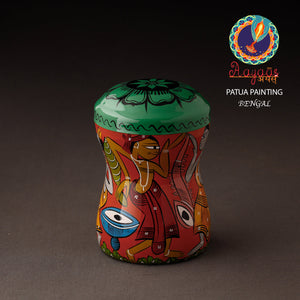 Bengal Patua Handpainted Stainless Steel Multi Utility Container
