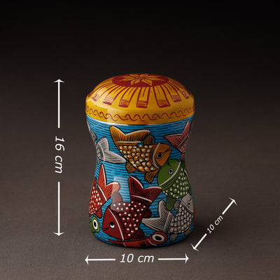 Bengal Patua Handpainted Stainless Steel Multi Utility Container