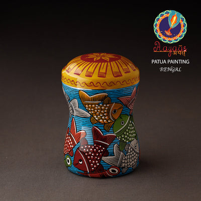 Bengal Patua Handpainted Stainless Steel Multi Utility Container