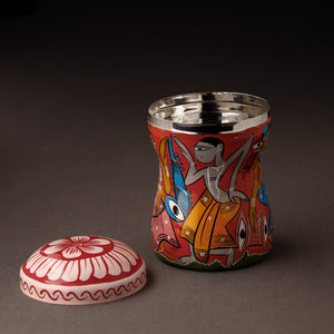 Bengal Patua Handpainted Stainless Steel Multi Utility Container