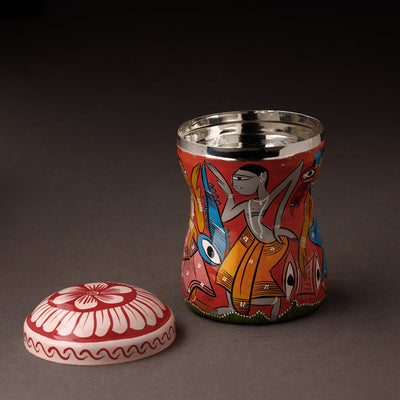 Bengal Patua Handpainted Stainless Steel Multi Utility Container