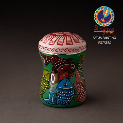 Bengal Patua Handpainted Stainless Steel Multi Utility Container