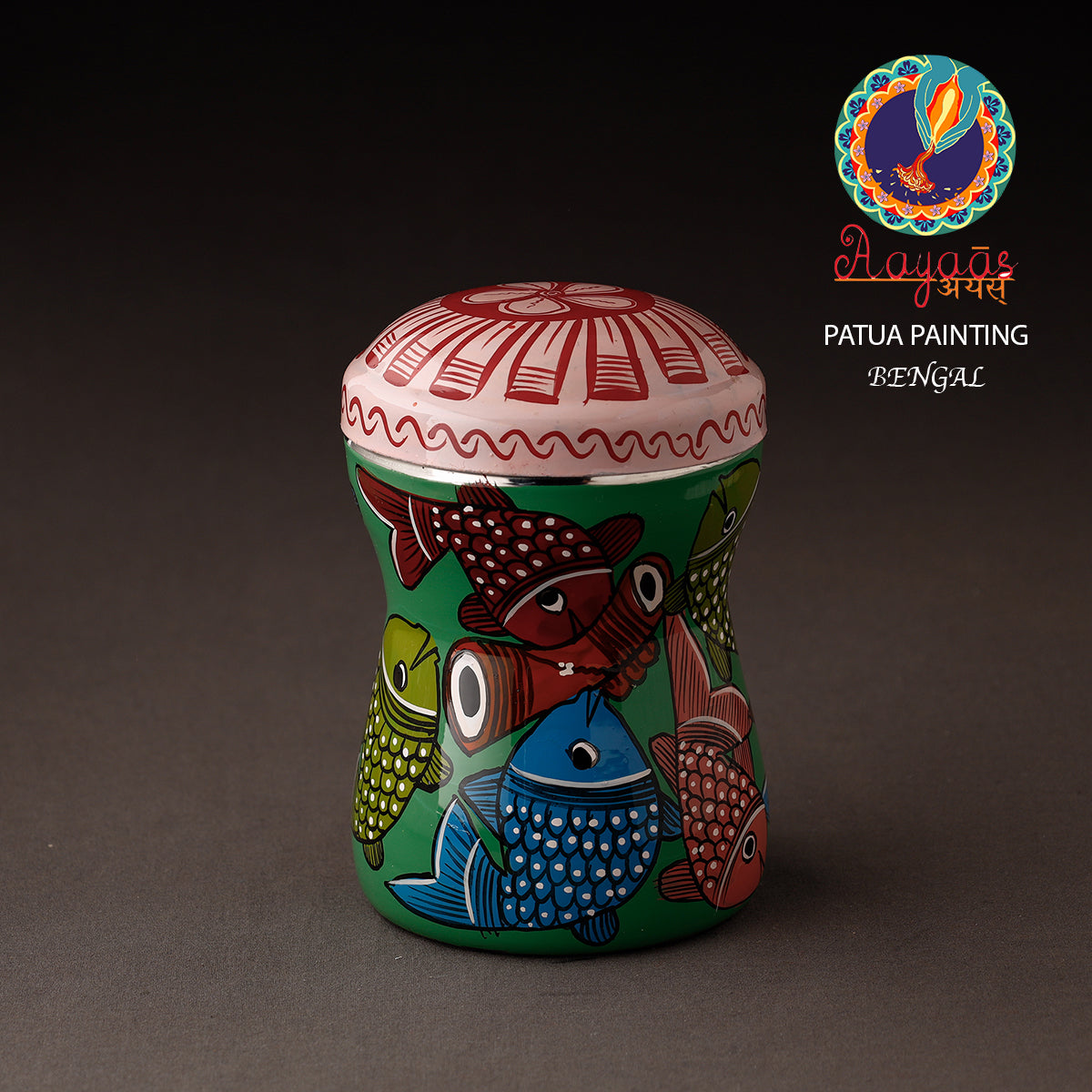 Bengal Patua Handpainted Stainless Steel Multi Utility Container