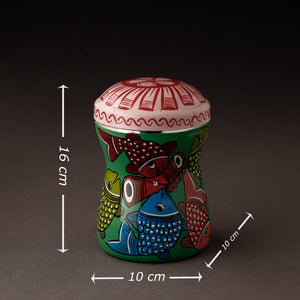 Bengal Patua Handpainted Stainless Steel Multi Utility Container