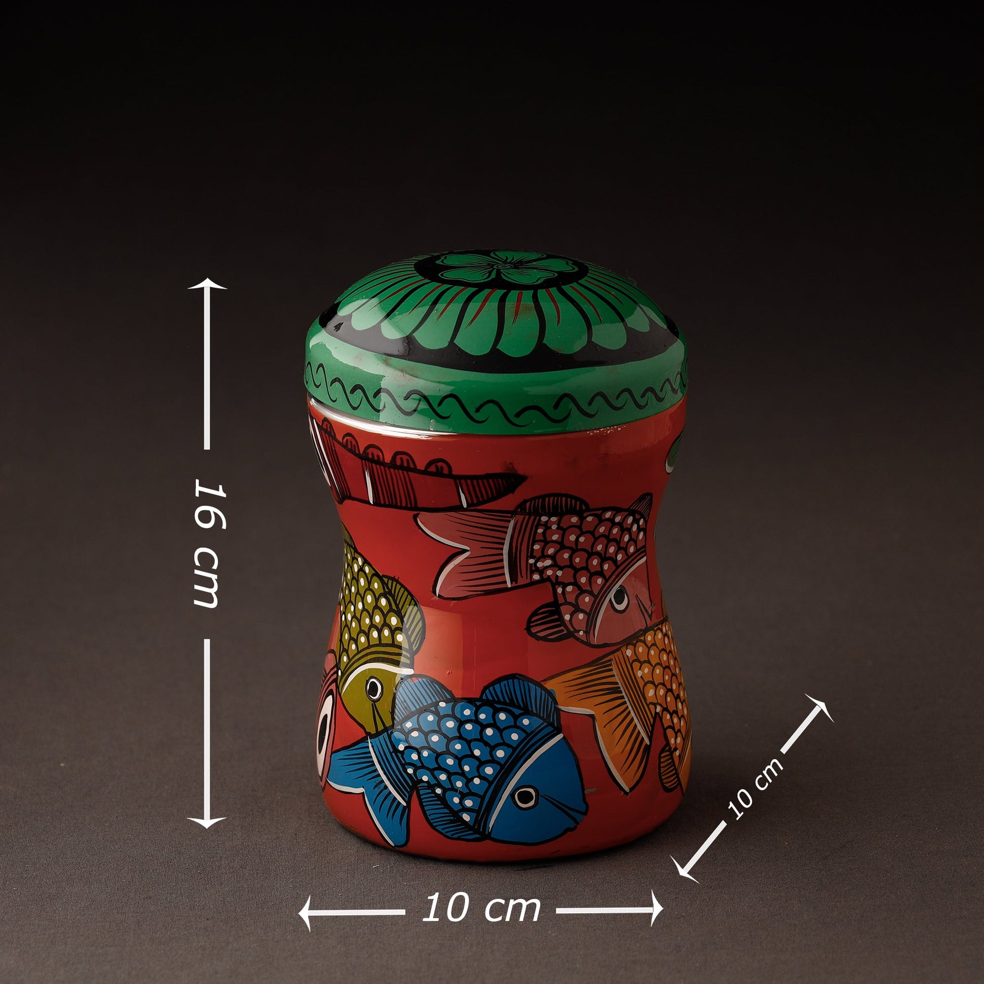 Bengal Patua Handpainted Stainless Steel Multi Utility Container