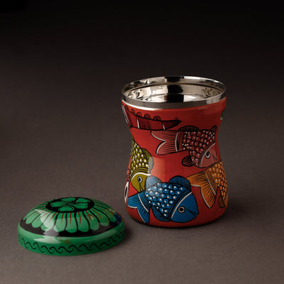 Bengal Patua Handpainted Stainless Steel Multi Utility Container