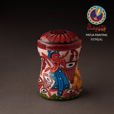 Bengal Patua Handpainted Stainless Steel Multi Utility Container