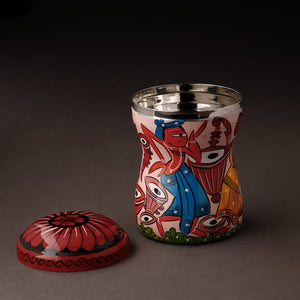 Bengal Patua Handpainted Stainless Steel Multi Utility Container