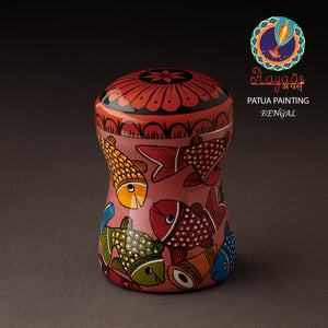 Bengal Patua Handpainted Stainless Steel Multi Utility Container
