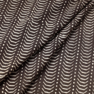 Brown - Pipad Block Printed Cotton Fabric