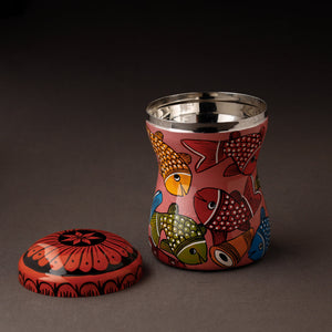 Bengal Patua Handpainted Stainless Steel Multi Utility Container