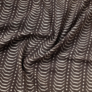 Brown - Pipad Block Printed Cotton Fabric