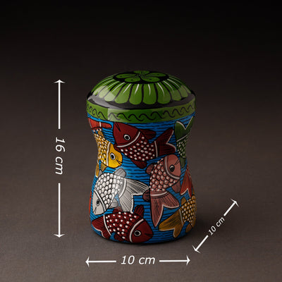 Bengal Patua Handpainted Stainless Steel Multi Utility Container