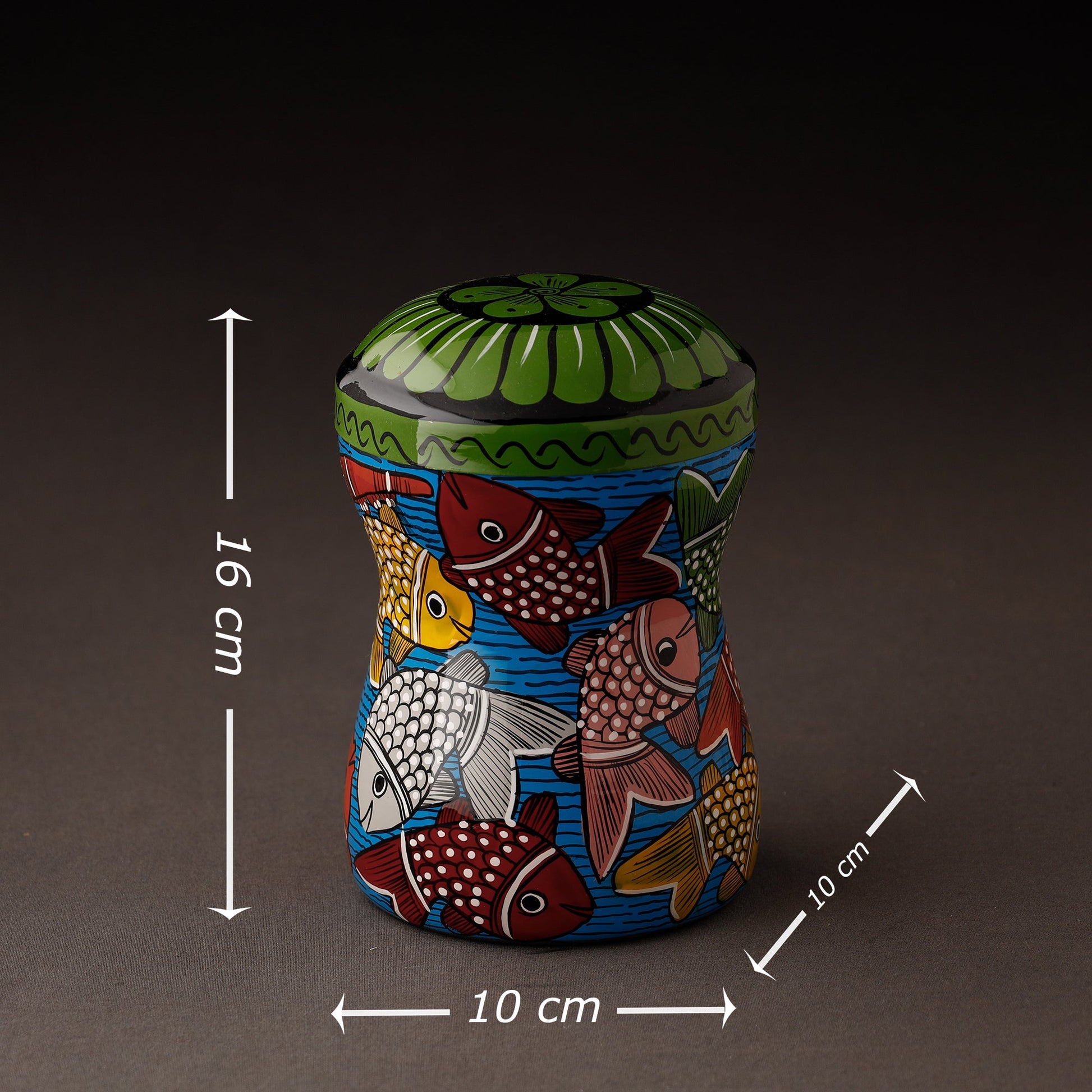 Bengal Patua Handpainted Stainless Steel Multi Utility Container