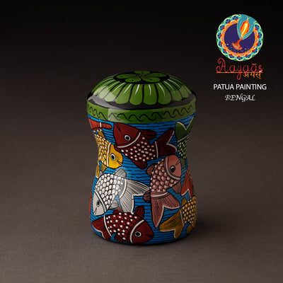 Bengal Patua Handpainted Stainless Steel Multi Utility Container