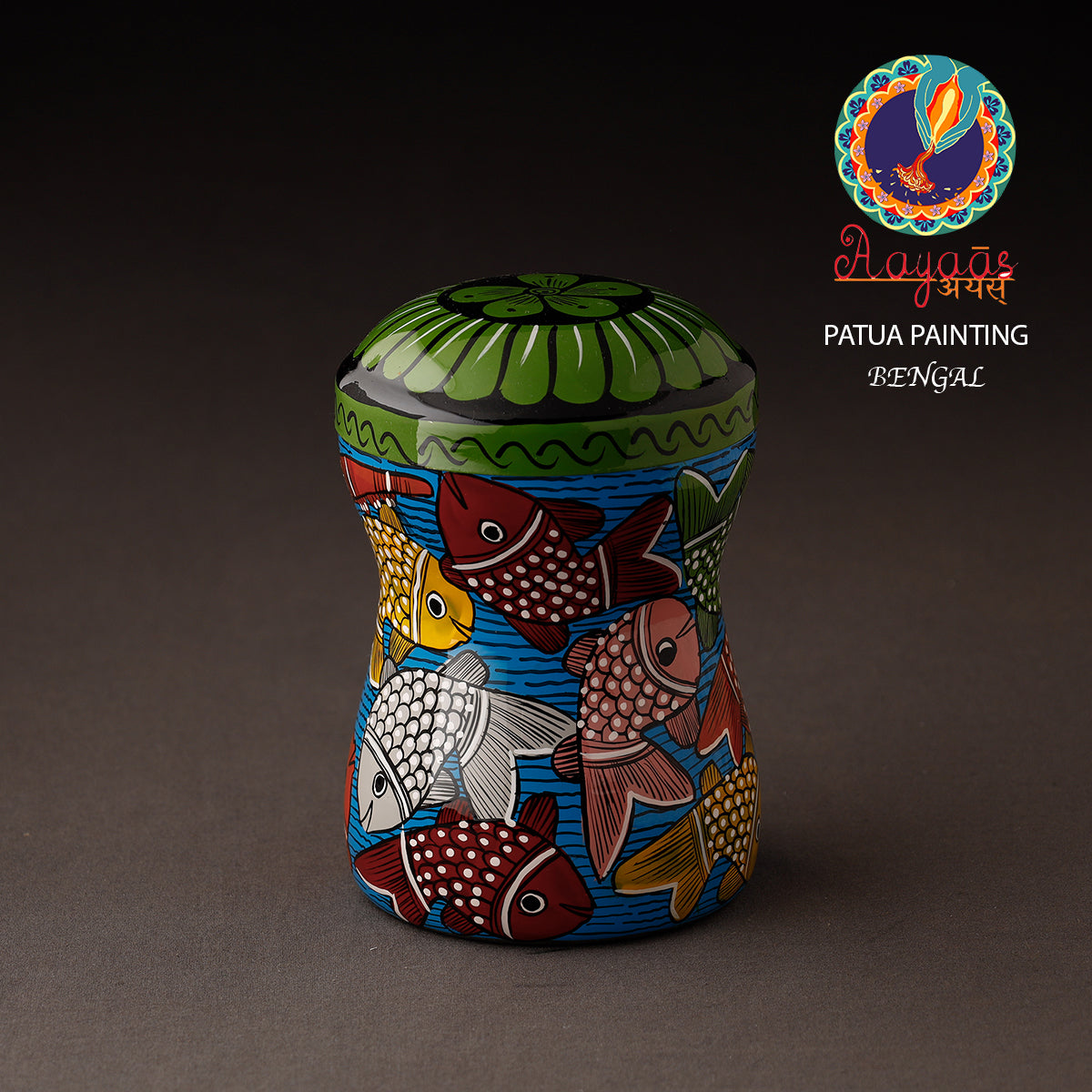 Bengal Patua Handpainted Stainless Steel Multi Utility Container