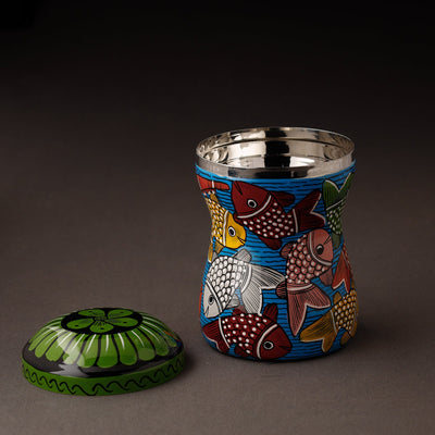 Bengal Patua Handpainted Stainless Steel Multi Utility Container