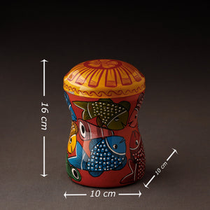 Bengal Patua Handpainted Stainless Steel Multi Utility Container