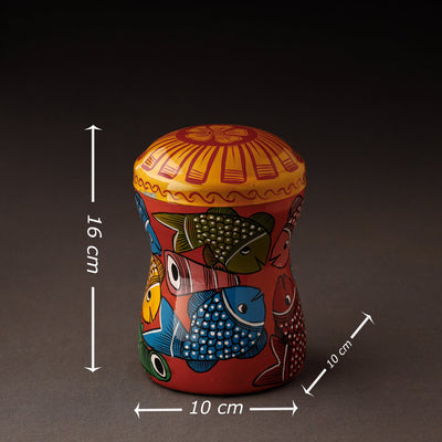 Bengal Patua Handpainted Stainless Steel Multi Utility Container