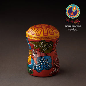 Bengal Patua Handpainted Stainless Steel Multi Utility Container