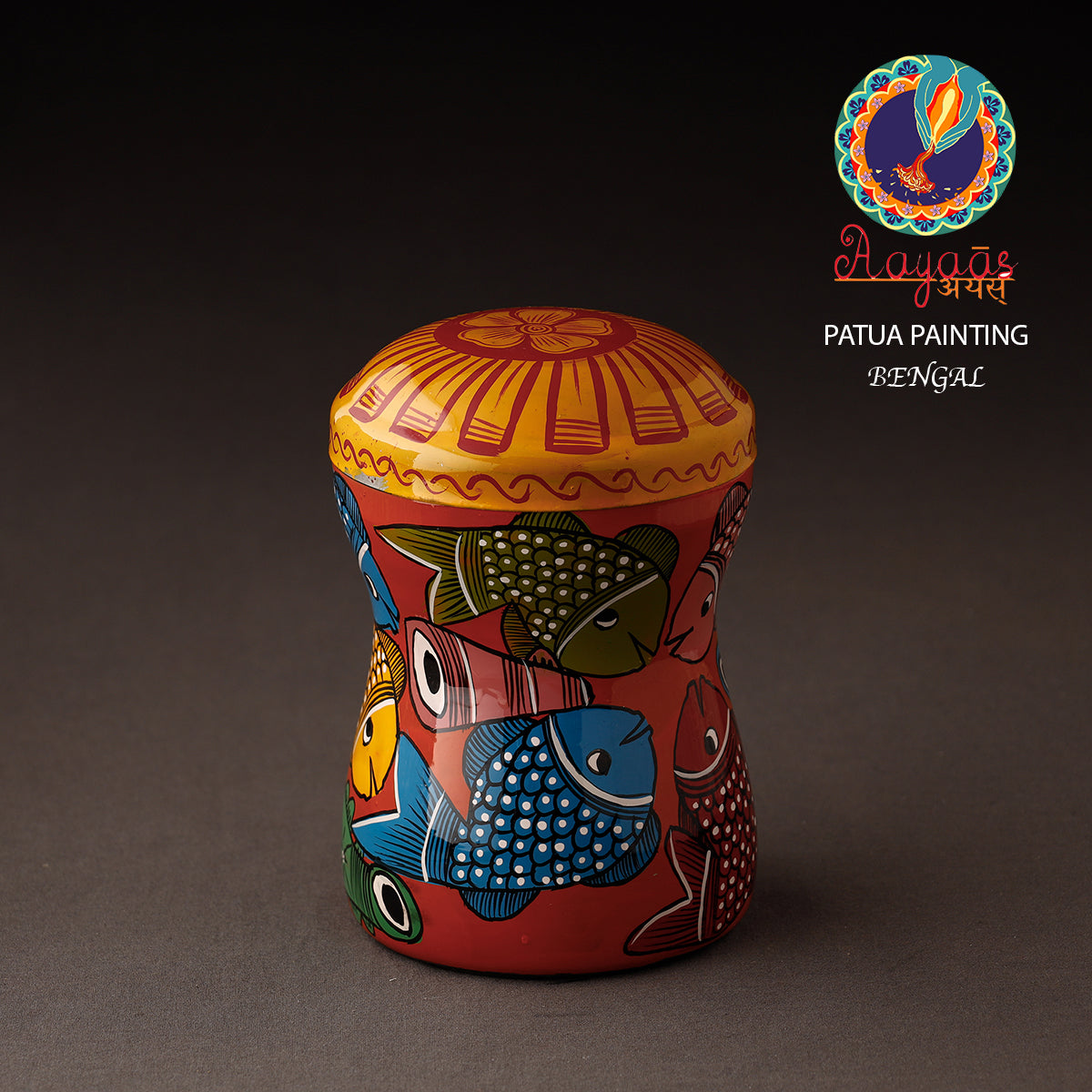 Bengal Patua Handpainted Stainless Steel Multi Utility Container