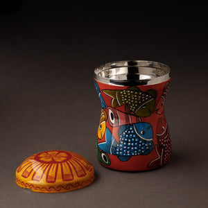 Bengal Patua Handpainted Stainless Steel Multi Utility Container
