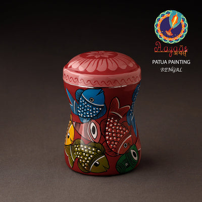 Bengal Patua Handpainted Stainless Steel Multi Utility Container