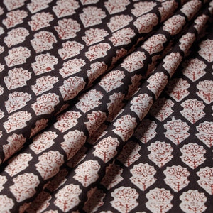 Black - Bagru Block Print Cotton Fabric