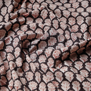 Black - Bagru Block Print Cotton Fabric