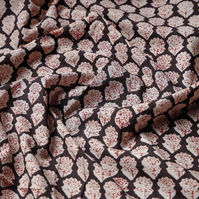 Black - Bagru Block Print Cotton Fabric