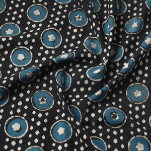 Black - Pipad Block Printed Cotton Fabric