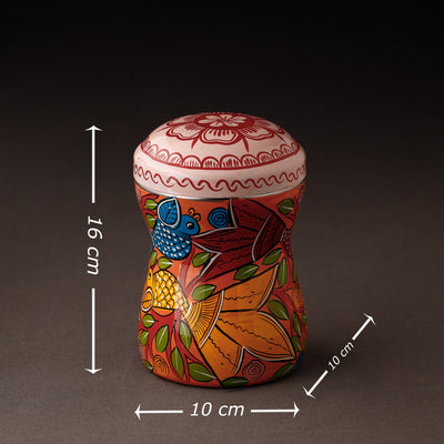 Bengal Patua Handpainted Stainless Steel Multi Utility Container