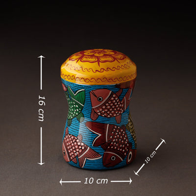 Bengal Patua Handpainted Stainless Steel Multi Utility Container