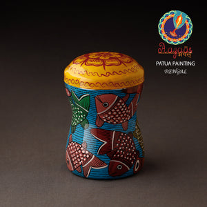 Bengal Patua Handpainted Stainless Steel Multi Utility Container
