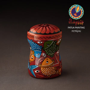 Bengal Patua Handpainted Stainless Steel Multi Utility Container