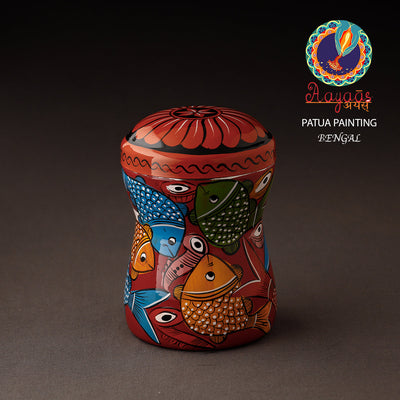 Bengal Patua Handpainted Stainless Steel Multi Utility Container