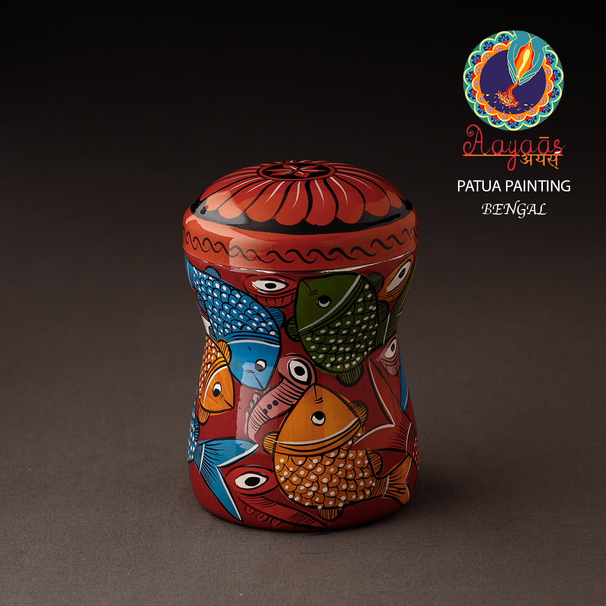 Bengal Patua Handpainted Stainless Steel Multi Utility Container