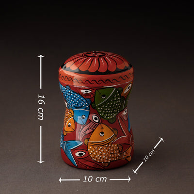 Bengal Patua Handpainted Stainless Steel Multi Utility Container