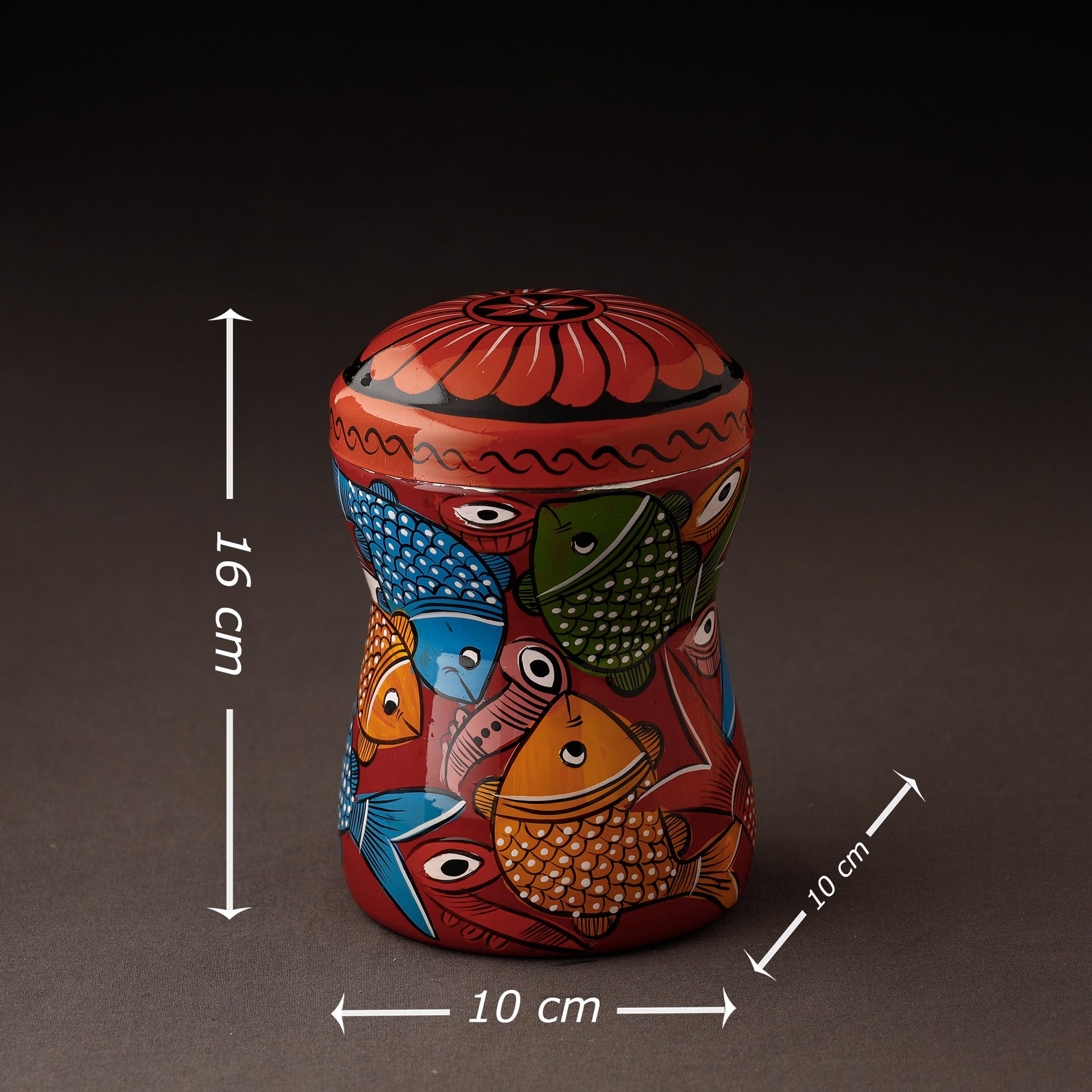Bengal Patua Handpainted Stainless Steel Multi Utility Container