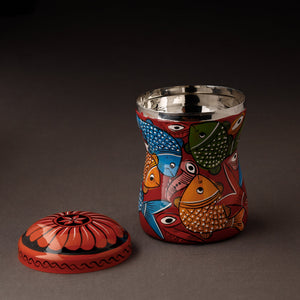 Bengal Patua Handpainted Stainless Steel Multi Utility Container