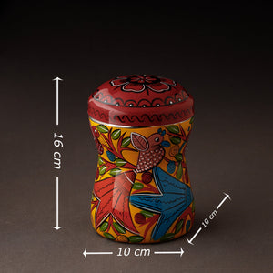 Bengal Patua Handpainted Stainless Steel Multi Utility Container