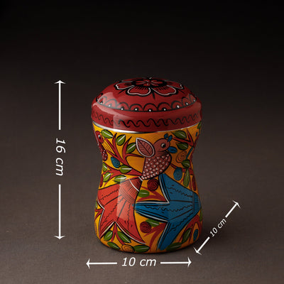 Bengal Patua Handpainted Stainless Steel Multi Utility Container