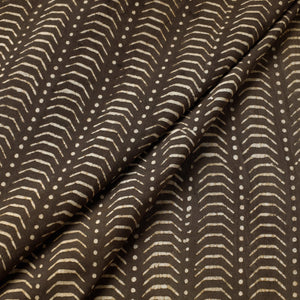 Brown - Pipad Block Printed Cotton Fabric