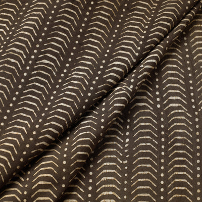 Brown - Pipad Block Printed Cotton Fabric