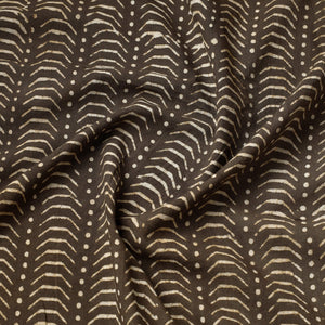 Brown - Pipad Block Printed Cotton Fabric