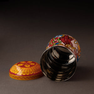 Bengal Patua Handpainted Stainless Steel Multi Utility Container